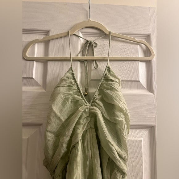 NEW! TOPERTH GREEN HALTER FLOWY SKIRT MINI DRESS - Picture 5 of 7